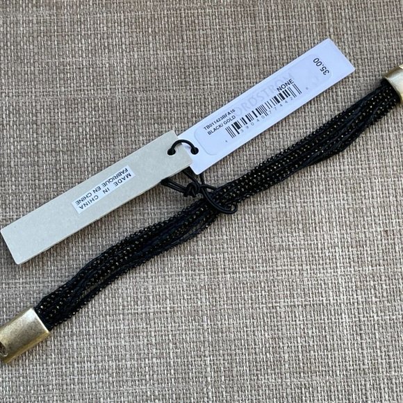 Treasure & Bond Women Bracelet Black Wrist Band Gold Tone Magnet Closure $35 - Picture 9 of 12